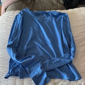 Blue Long Sleeve Workout Top